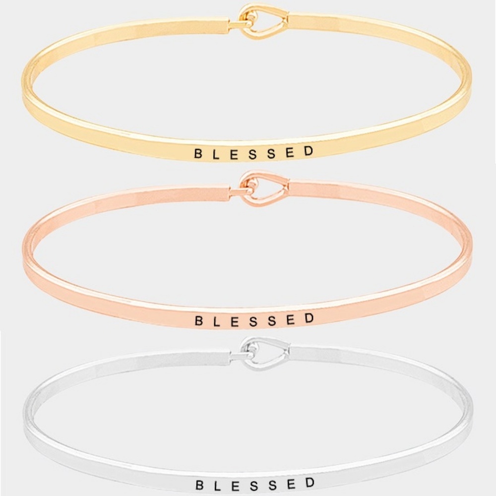 Bracelets bangles dainty Inspirational message - Picture 4 of 8